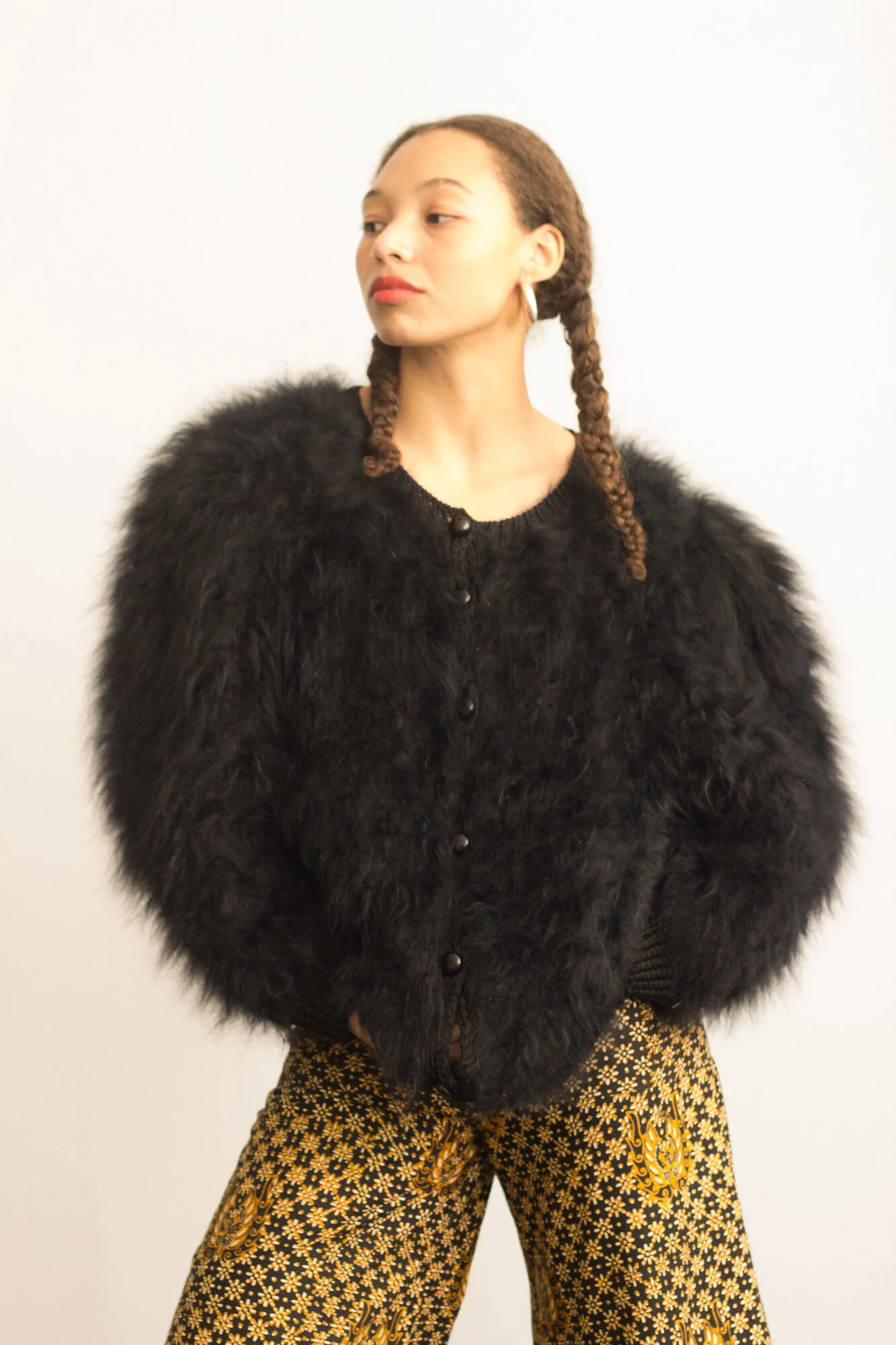 Angora hot sale fluffy cardigan